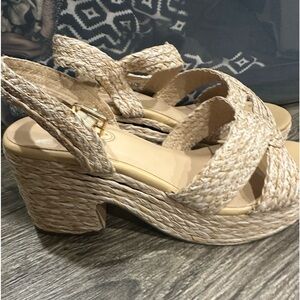 Tweed cacky and white heels